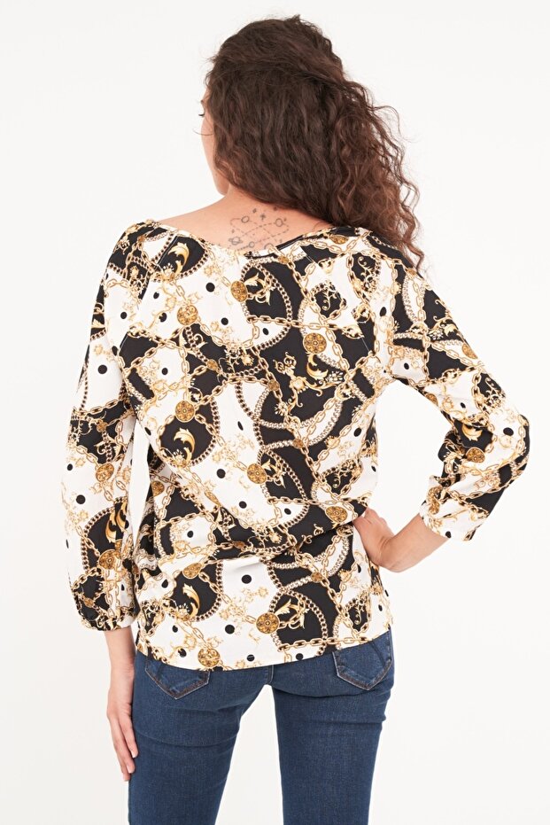 Camasa dama maneca lunga cu imprimeu - 2