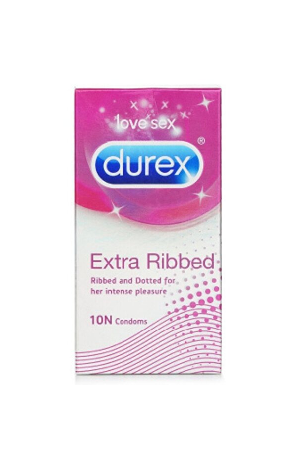 Durex Extra Ribbed Condoms, 10 Count - 1