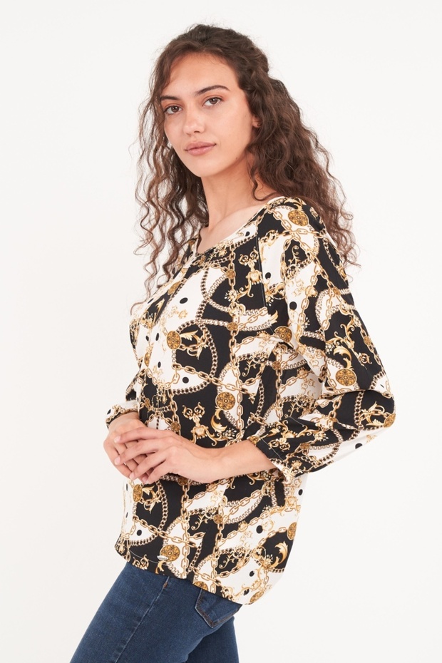 Camasa dama maneca lunga cu imprimeu - 4