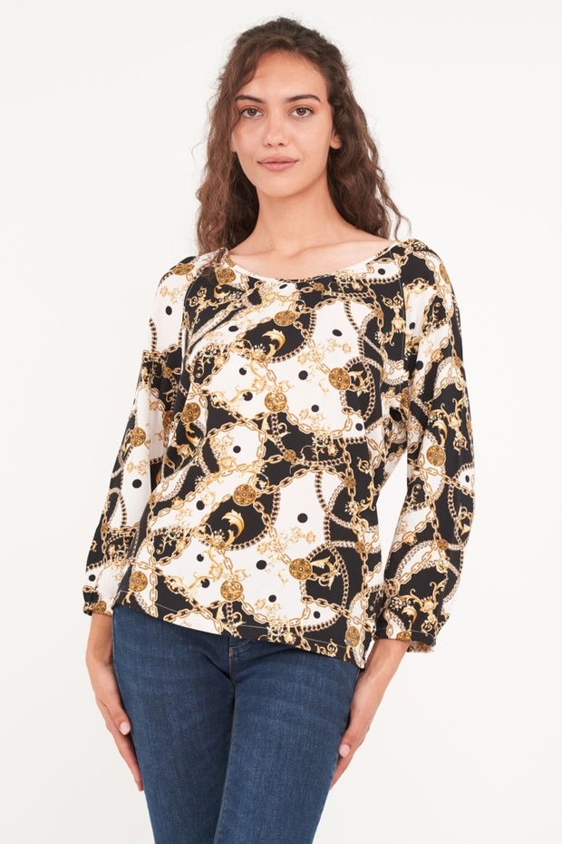 Camasa dama maneca lunga cu imprimeu - 1