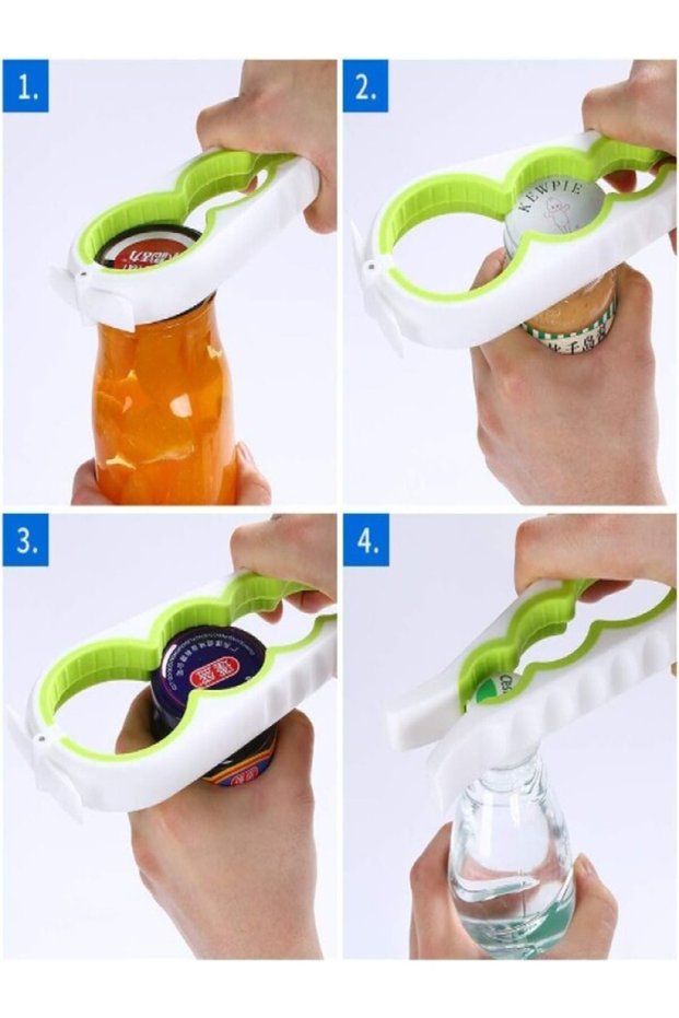 Canned Jar Bottle Opener Jar Lid Opening Apparatus 4 Sizes Multicolor