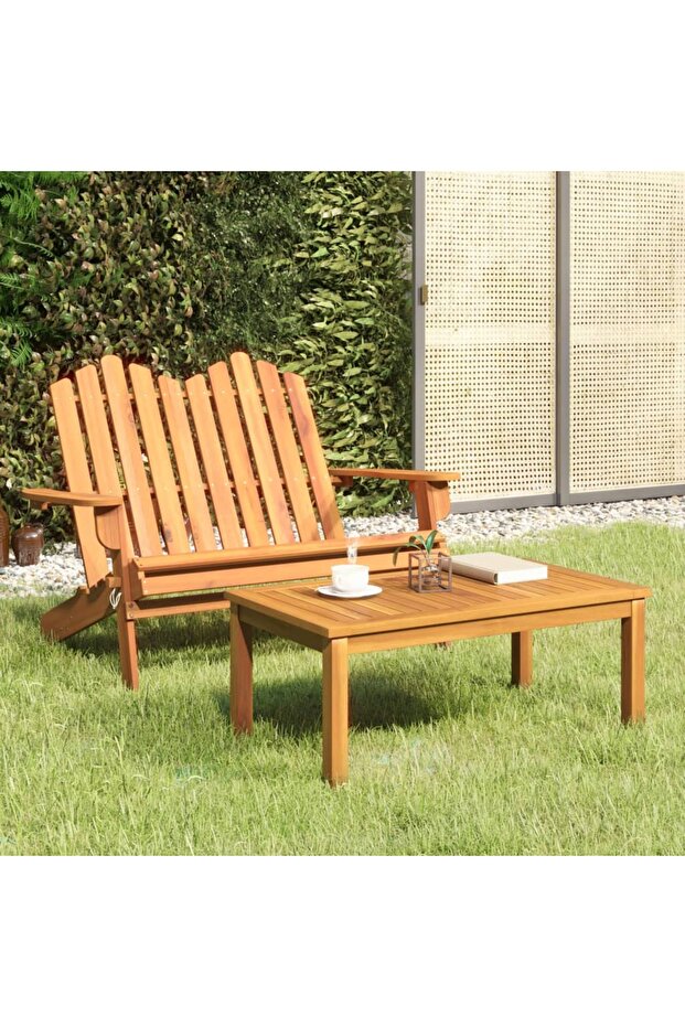 2 Piece Adirondack Garden Lounge Set Solid Wood Acacia