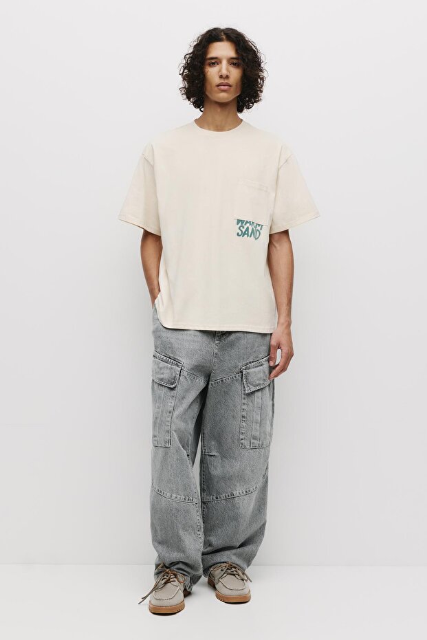 Bej cepli tişört - 3