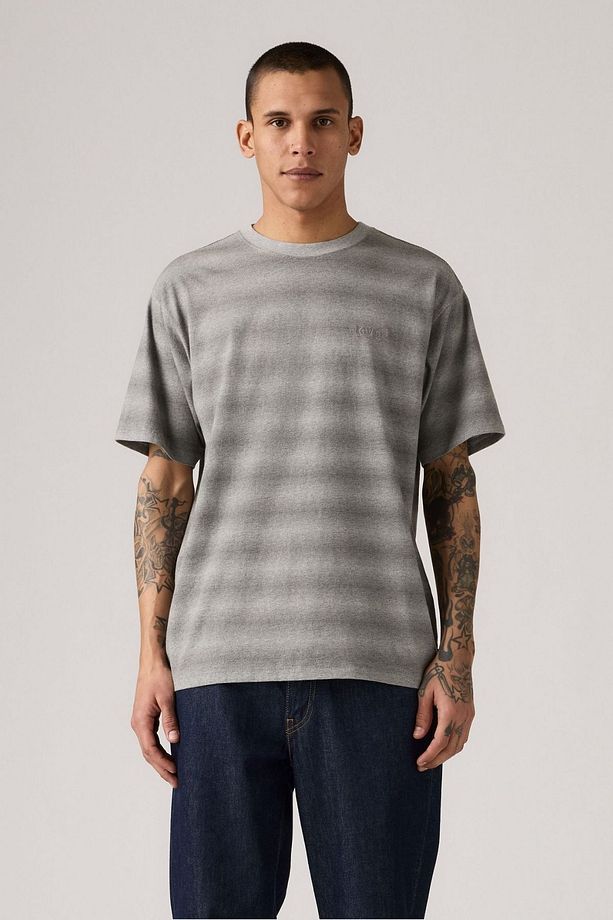Red Tab Vintage Tee Tr Mammoth Stripe Mi Gri Erkek T-Shirt - 1