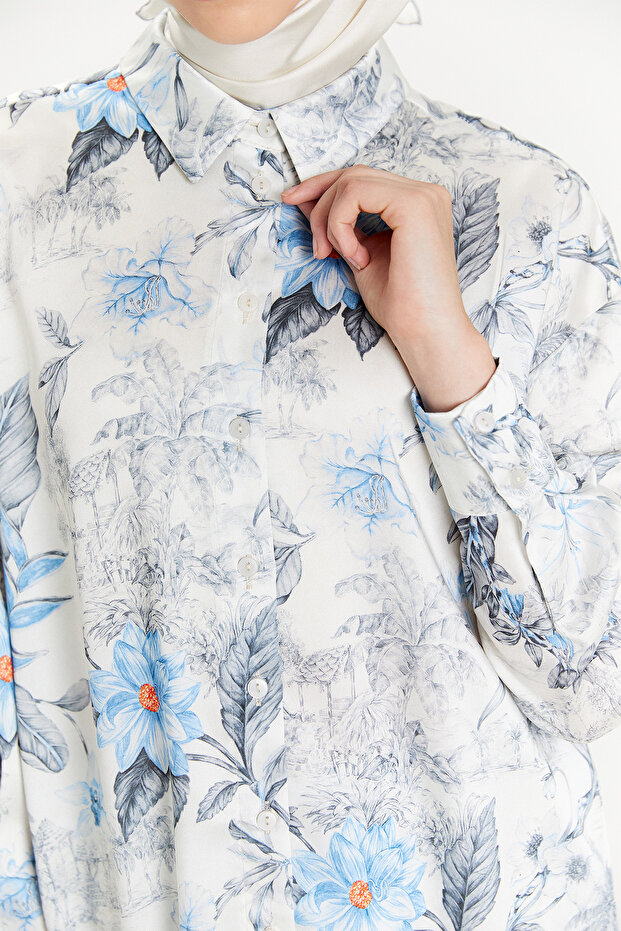 Saten Görünümlü Oversize Tunik - 5