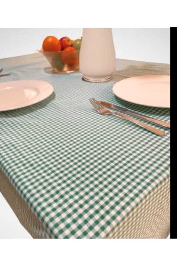 Green Plaid Table Cloth – 160X160 cm | Natural and Vibrant Table Layout