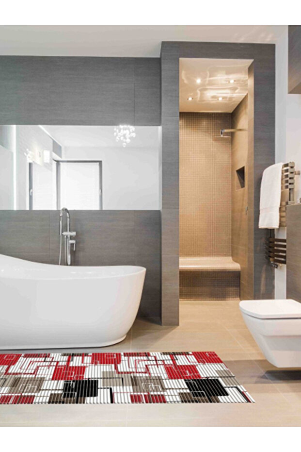 سجادة حمام مستطيلة الشكل مضادة للانزلاق 180 × 65 سم - 1