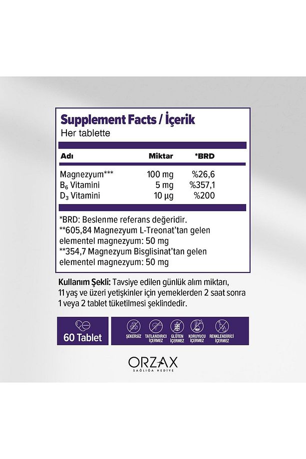 ExtraMag ThreoG (L-Treonat - Bisglisinat) Magnezyum Complex 60 Tablet + Hap Kutusu Hediye - 2