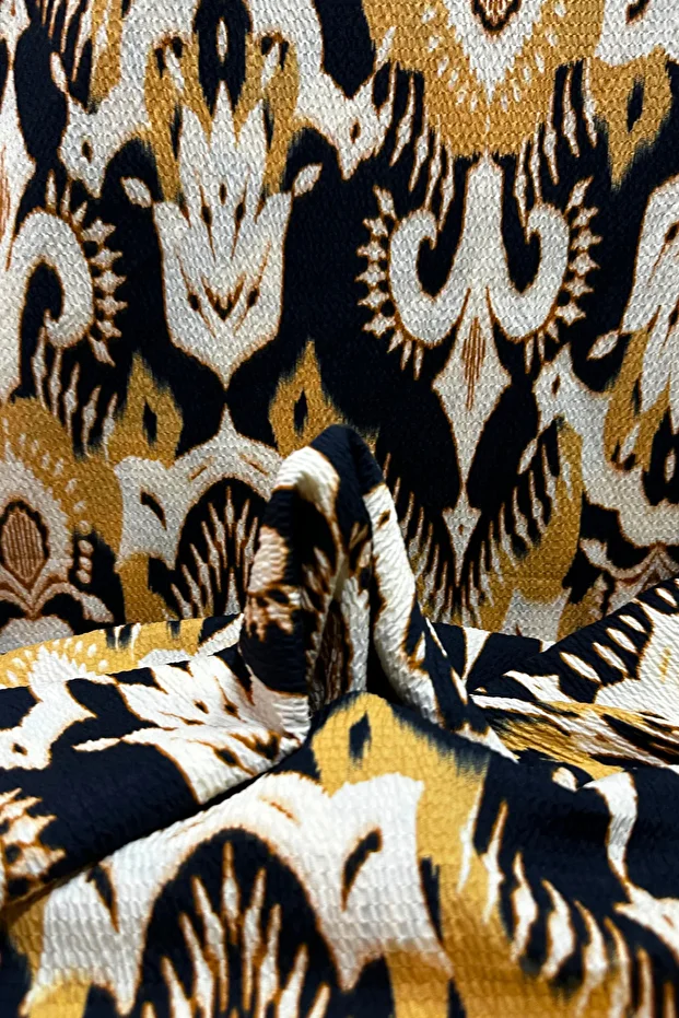 Gofre Kumaş Kırışık Dokulu Elbiselik Tuniklik Hafif Kumaş - 150 cm En - 3