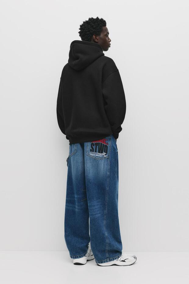 Basic kapüşonlu sweatshirt - 3