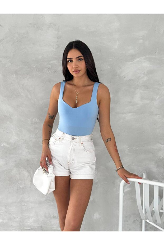 Sandy Fit Askılı Basic Kadın Bodysuit - 3
