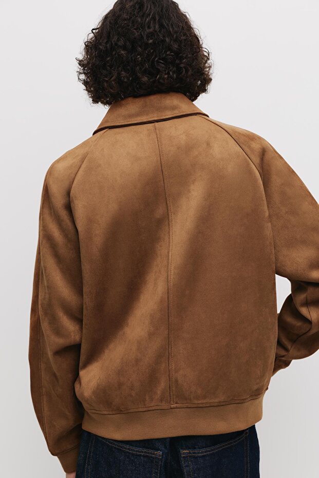 Suni süet trucker ceket - 3