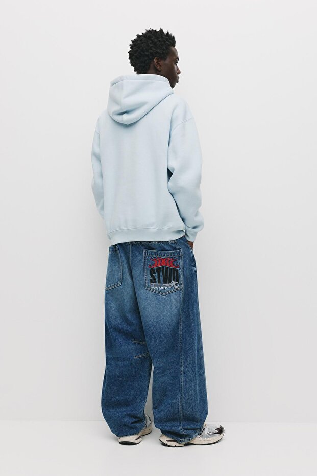 Basic kapüşonlu sweatshirt - 3