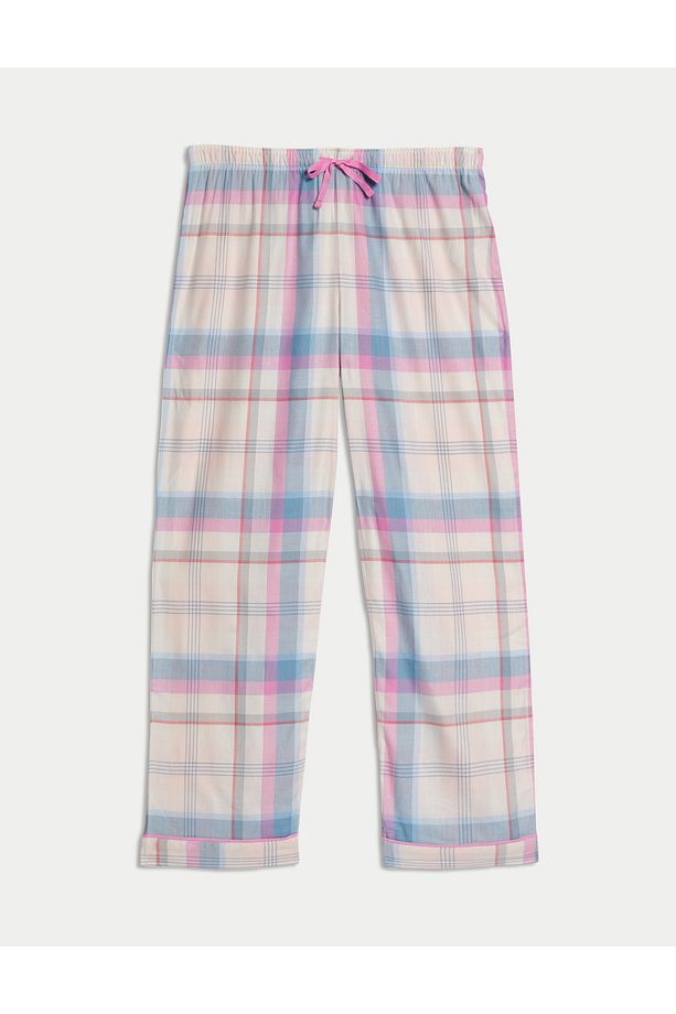 Pamuk Karışımlı Kareli Pijama Altı - 5