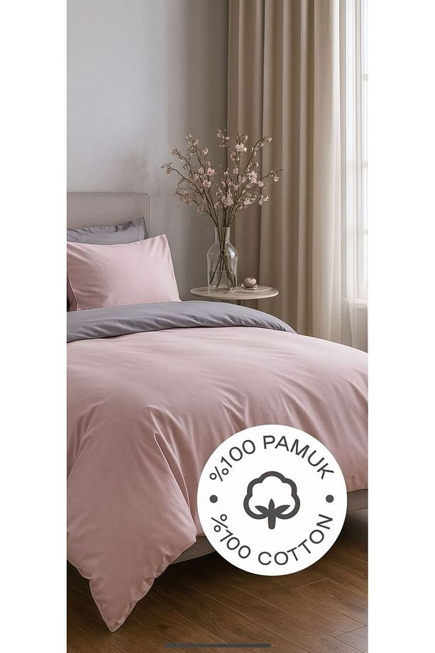 YENİ 100% Yıkanmış Pamuk Tek Kişilik Nevresim Seti(Yorgan Kılıfı+1 Adet Yastık Kılıfı) MODEL8821 - 1
