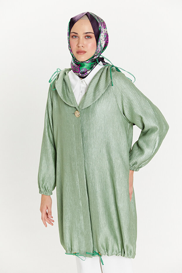 Düğmeli Jakarlı Kap - 3