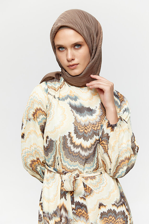 Fistolu Şifon Elbise - 5