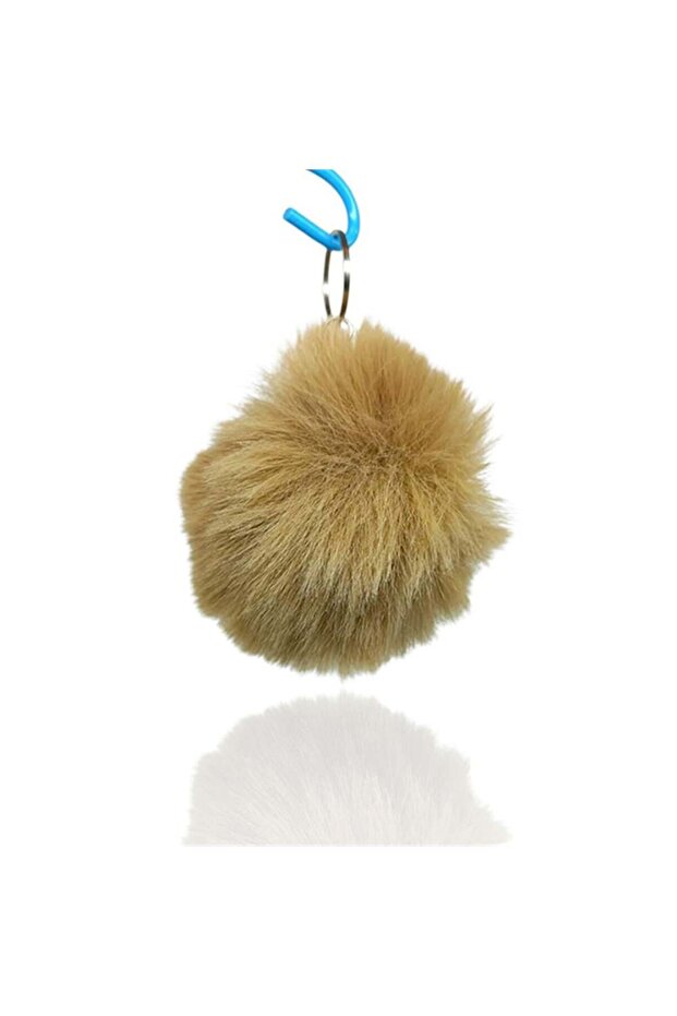 سلسلة مفاتيح من القطيفة باللون البني - 1