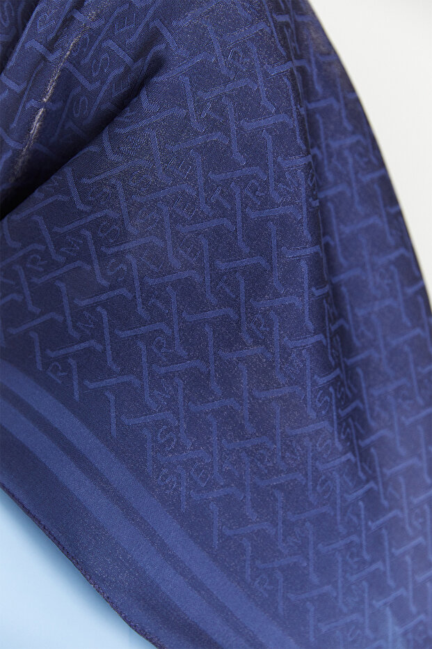 Çerçeveli Monogram Eşarp - 4