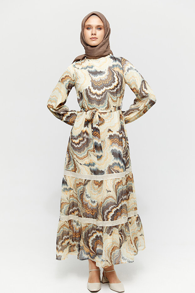 Fistolu Şifon Elbise - 4