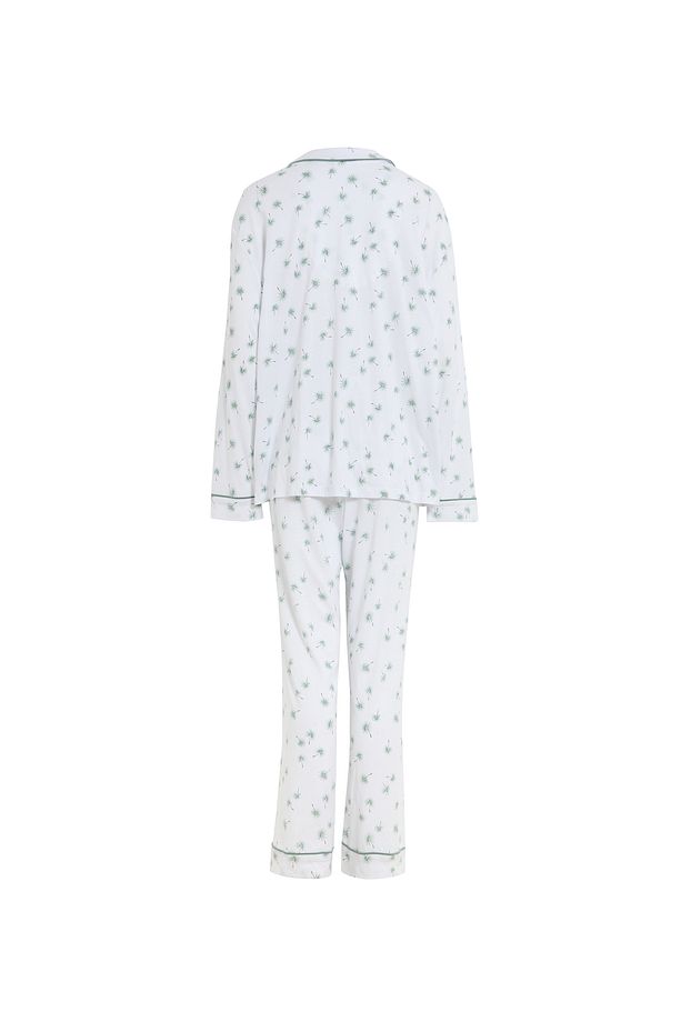 Pamuk-Modal Karışımlı Desenli Pijama Takımı - 4