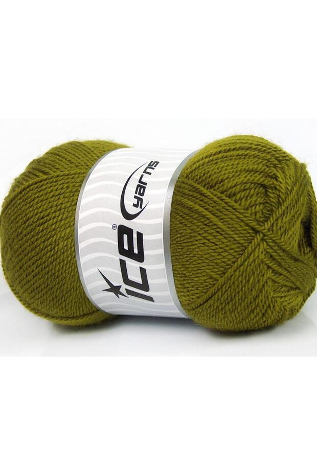 4X100Gr. Dora Acrylic Olive Green Winter, Flat Strands, 100% Acrylic
