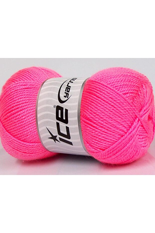 4X100Gr. Dora Acrylic Neon Pink Winter, Flat Strands, 100% Acrylic