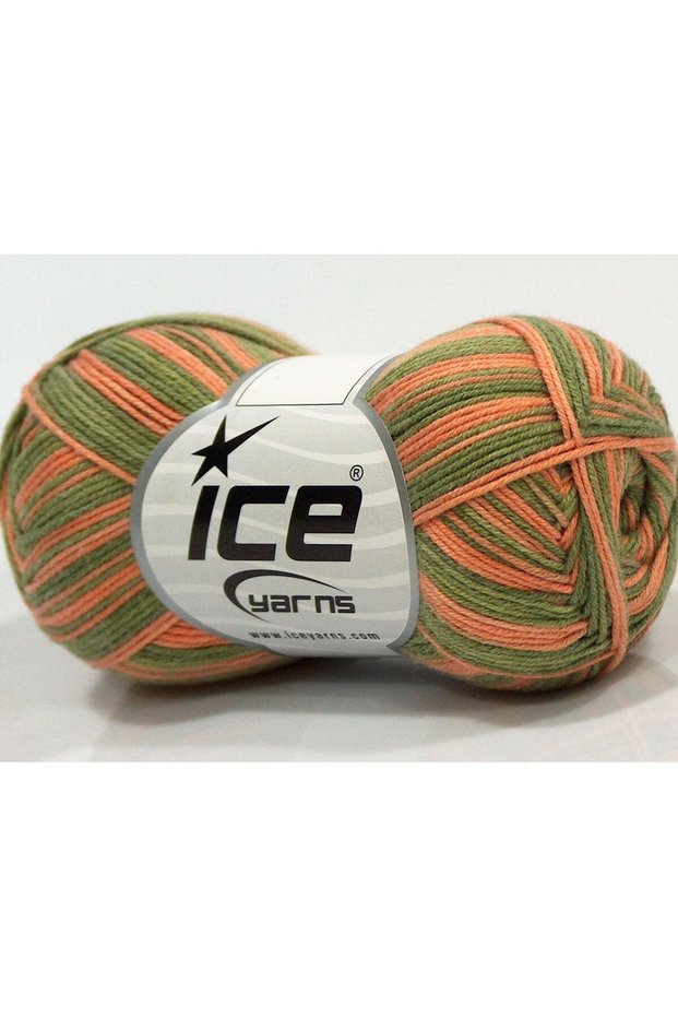 6X50Gr. Baby Summer Color Cotton, Acrylic Green, Orange Baby, Summer Yarns, Cotton, Tie-Dye Patterned