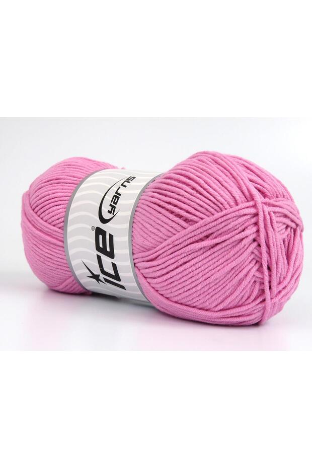 Lot of 4 X 100Gr Skeins Ice Yarns Lorena Worsted (55% Cotton) Yarn Candy Pink