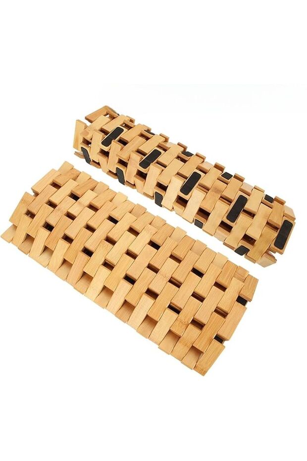 Bambu Kaydırmaz Banyo Matı Bambu Paspas 40X65 CM - 4