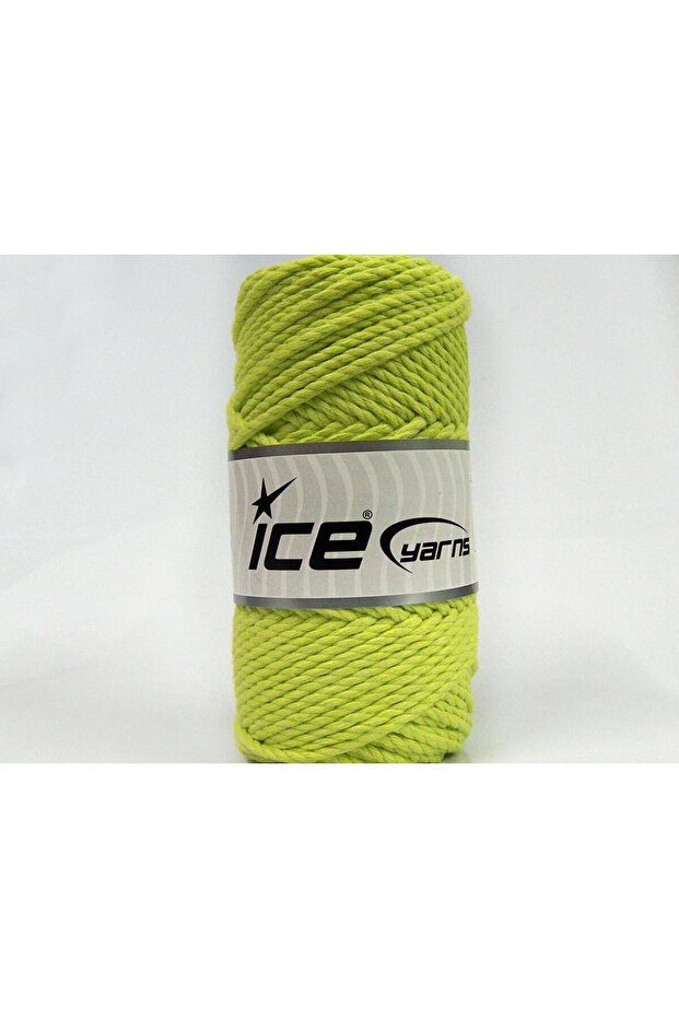 250 Gr Ice Yarns Cotton Rope (100% Cotton) Hand Knitting Yarn Light Green