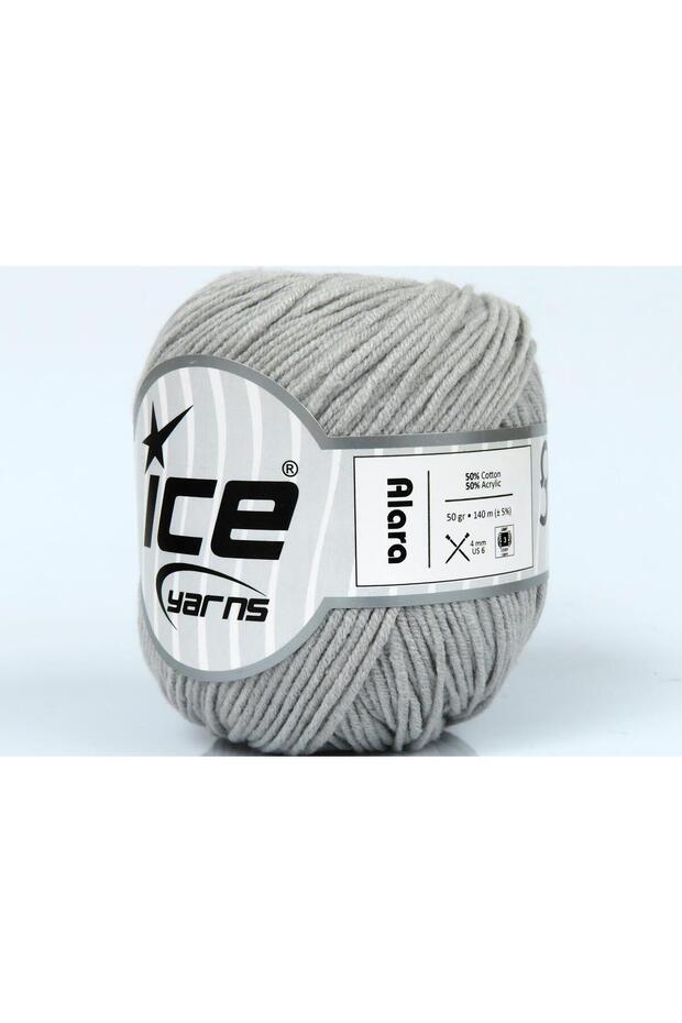 8X50Gr. Alara Cotton, Acrylic Light Grey Summer Yarns, Cotton
