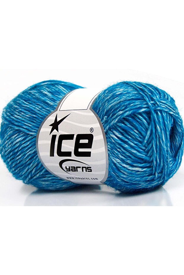 8X50Gr. Denim Acrylic, Cotton Turquoise Summer Yarns, Cotton