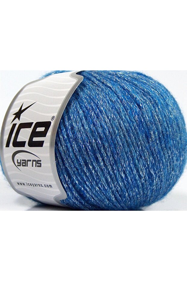 8X50Gr. Night Star Viscose, Wool, Acrylic, Metallic Glitter Blue, Silver Metallic Glitter, Winter, Wool, Visko