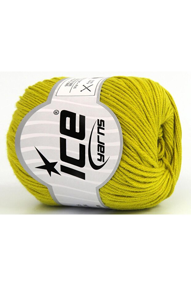 8X50Gr. Alara Cotton, Acrylic Light Olive Green Summer Yarns, Cotton