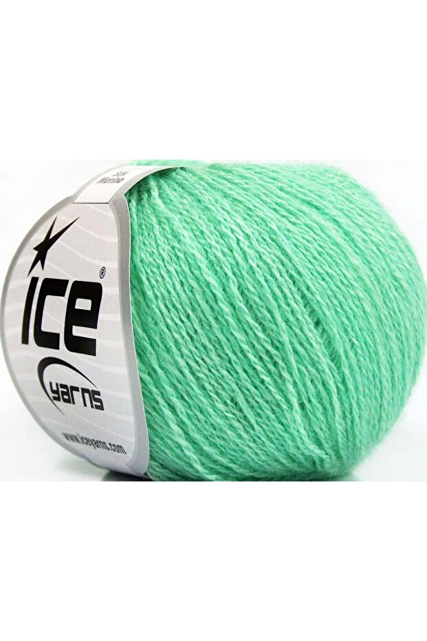 6X25Gr. Silk Merino Silk, Merino Wool Mint Green Luxury, Merino, Silk, Winter, Very Thin