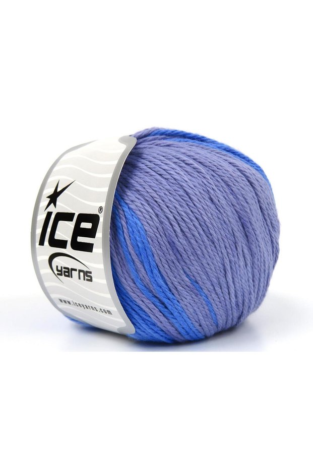 Lot of 4 X 100Gr Skeins Ice Yarns Mona Lisa (100% Cotton) Yarn Blue Shades Light Lilac