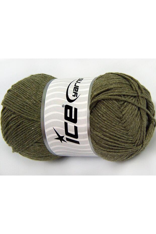 Lot of 4 X 100Gr Skeins Ice Yarns Lorena (50% Cotton) Yarn Light Khaki