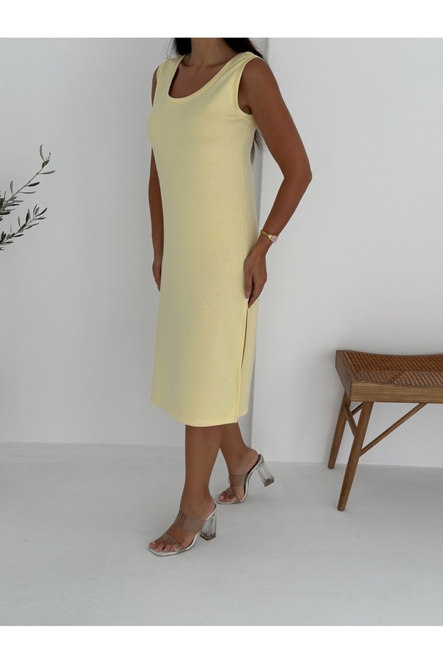 Bebe Mavisi Askılı Basic Modal Yazlık Elbise - 3