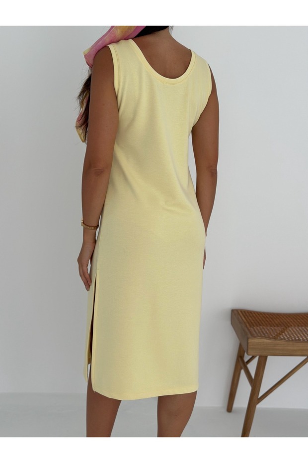 Bebe Mavisi Askılı Basic Modal Yazlık Elbise - 5