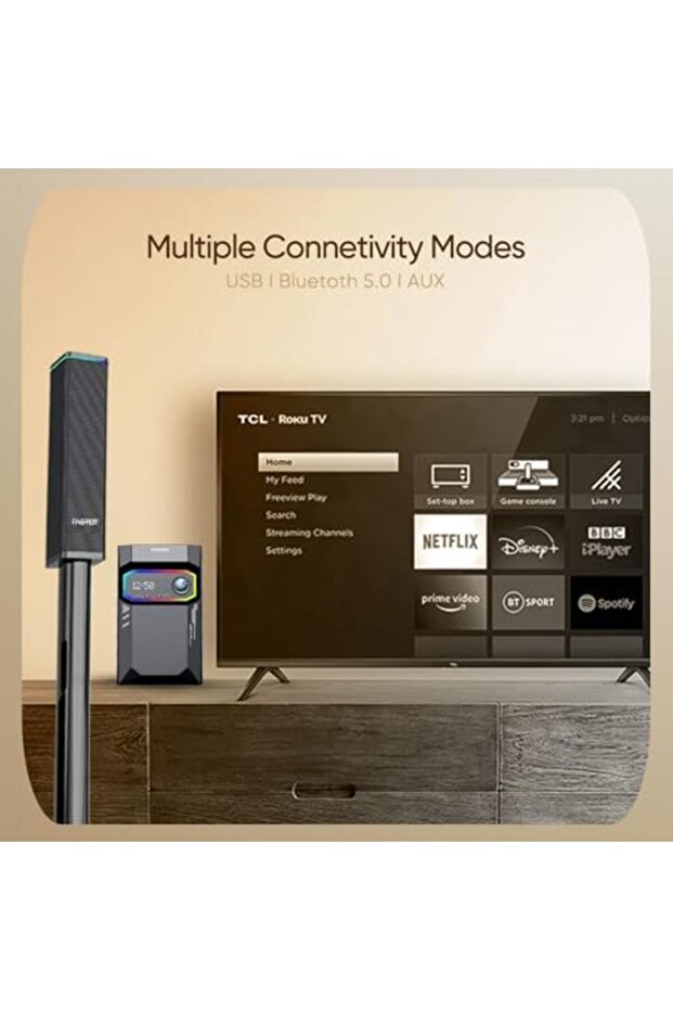 Wireless Home Theater Soundbar System - Bluetooth, USB Connectivity, Subwoofer & Remote Control - 5