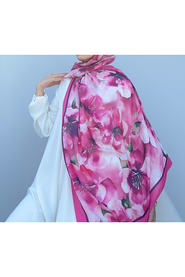 شال قطن بنمط الأزهار - 3