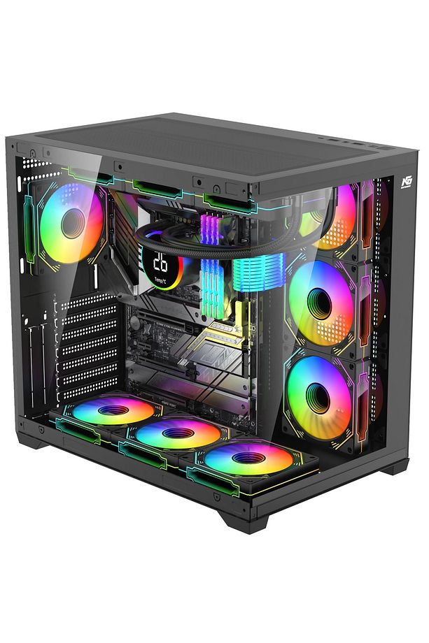 Alpha Elite 7x ARGB Fan Kumanda ve Kontrolcü ATX Boş Bilgisayar Kasası Siyah - 1