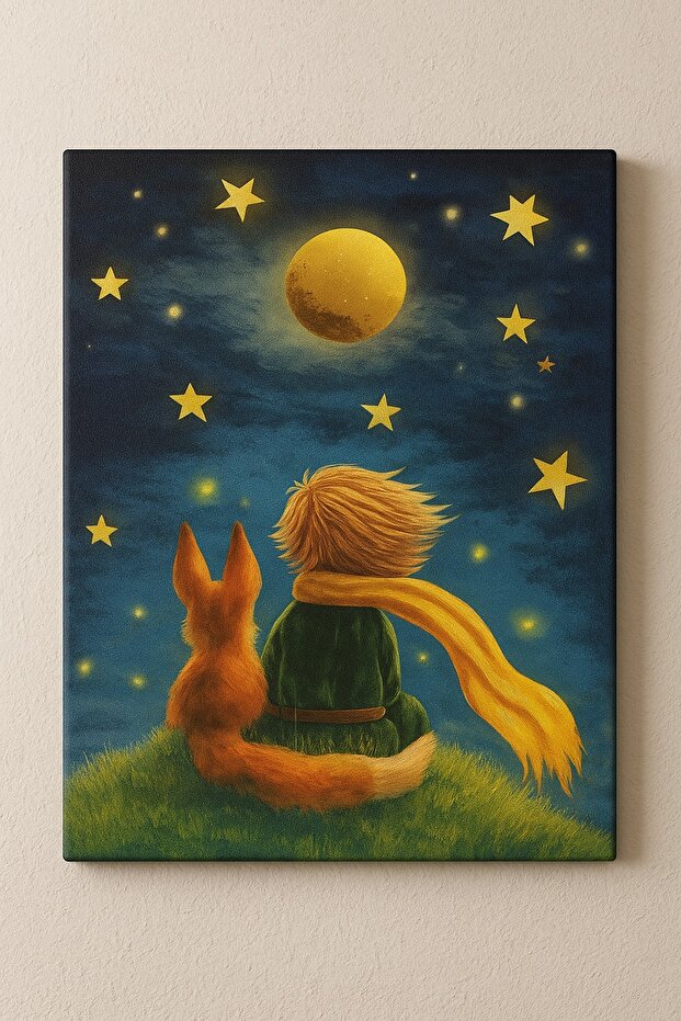 MorAnka Tuval&Boya Moranka Sayılarla Boyama Tuval Seti Fırça Boya Dahil (Çıtalı) 40X50 cm - Küçük Prens