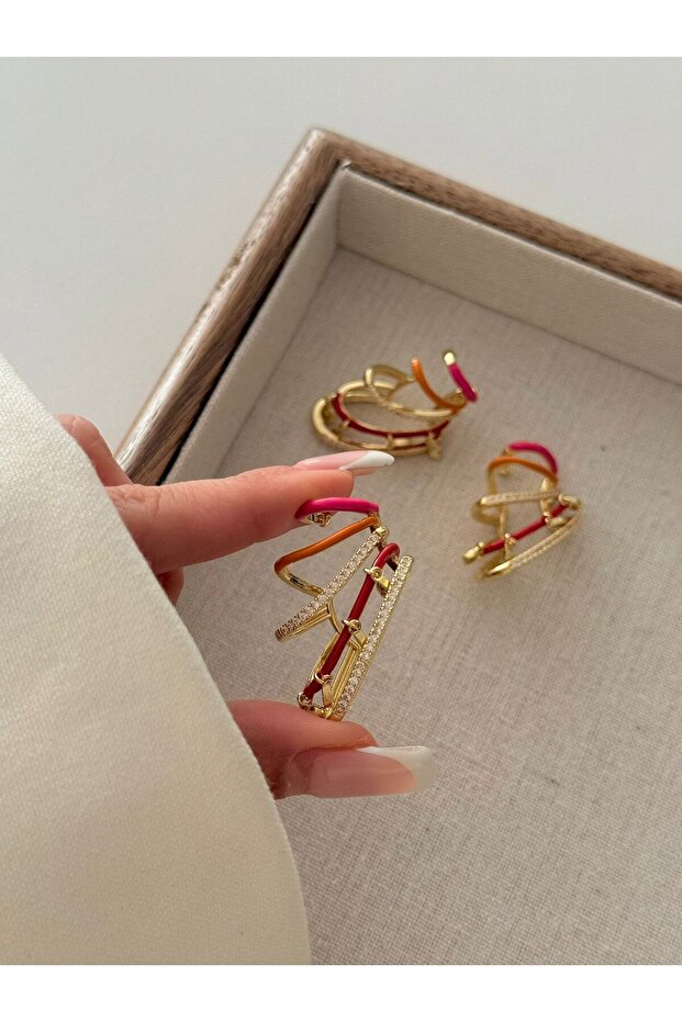Çoklu görünüm fuşya earcuff - 3