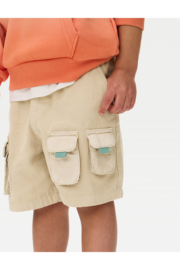 Saf Pamuklu Kargo Şort​ (​2–8 Yaş) - 2