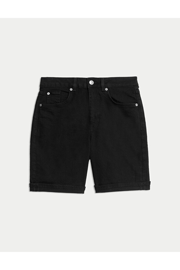 Denim Boyfriend Şort - 5