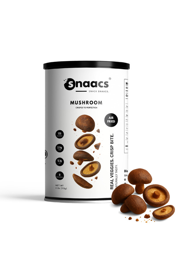 Crispy Mushroom | Rich, Savory Crunch | Air-Fried Vegetable Snack - Pack of 4 oz | 113 g