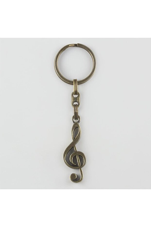 Metal Keychain with Musical Note Figures