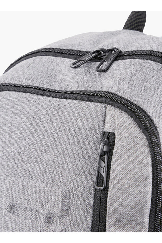 Logo Embossed Backpack with Adjustable Straps and Zip Closure - W 31 x H 44 x D 15 cm - 5